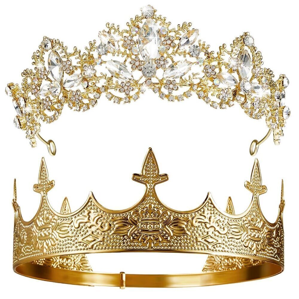 Baroque Crown Set for Women Men King Queen 2025 Prom